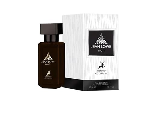 Perfume Jean Lowe Noir Eau da Parfum 30 ml, Perfume Árabe Unisex de Larga Duración, Fragancia Oriental Intensa y Elegante con Notas de Madera de Oud, Frambuesa, Ámbar y Benjuí (Noir 30ml)