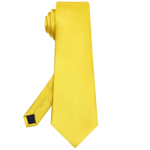 Image of Hi-Tie Men's Extra Long Solid Satin Tie Set 63 Inch /70 Inch Formal Necktie