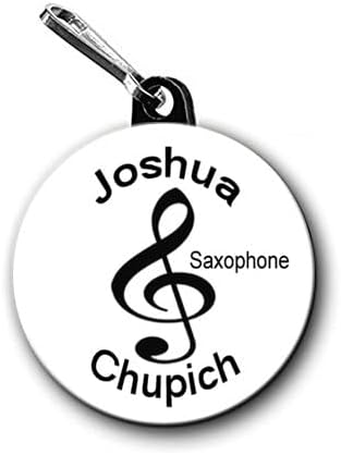 La cremallera de la banda de la escuela tiraetiquetas del bolso dos encantos de 1.5 pulgadas personalizados con nombre, nombre de la escuela, e