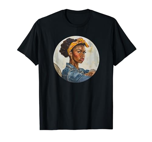 Empowering African American Rosie Riveter Design Camiseta
