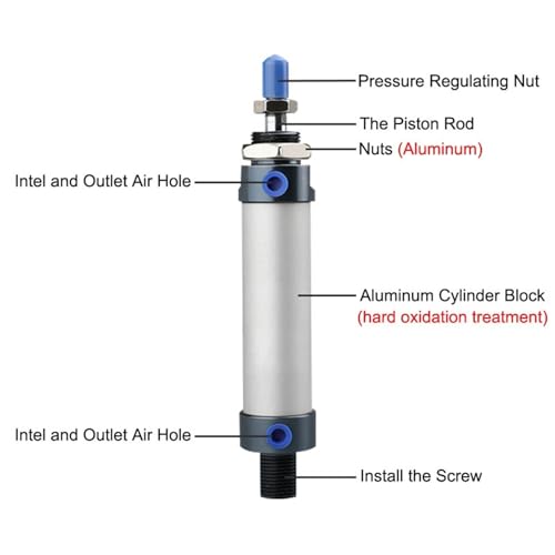 Vérin pneumatique MAL40 mini vérin double effet course 500 mm - 5