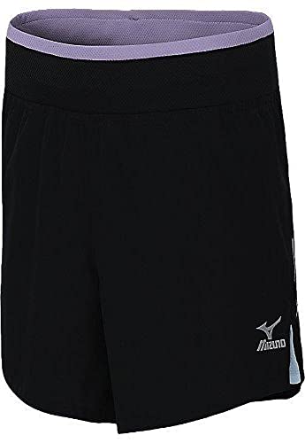 Short Mizuno femme noir lavande vêtement de sport respirant pour entraînement athlétique