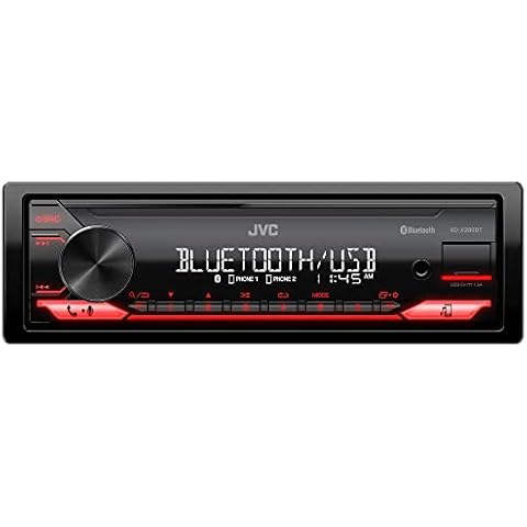 JVC KD-X280BT Bluetooth Car Stereo w/USB Port – AM/FM Radio, MP3 Player, High Contrast LCD, 50 Watts, Detachable Face Plate – Single DIN – 13-Band EQ Cover