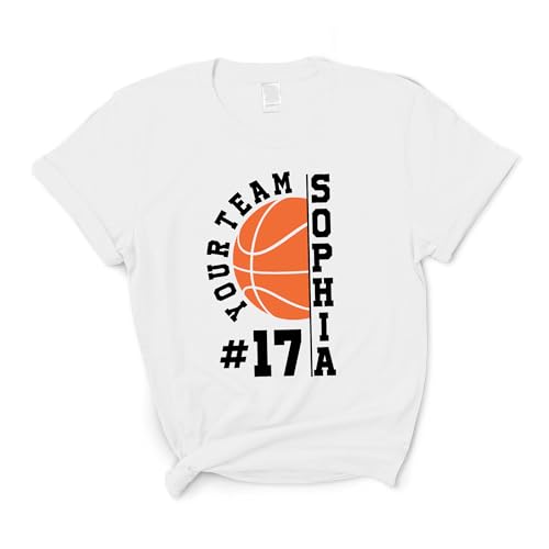 Personalized Basketball T-Shirt, Custom Basketball Team Shirt, Basketball Mom Tee, School Basketball Shirt 4XL White