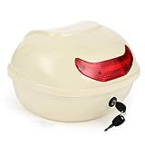 ZXCASDF Topcase Motorradkoffer Motorradkoffer Helmkoffer, Motorrad Kofferraum Gepäck Motorrad Top Back Box Hinterhelm Aufbewahrungskoffer,Beige