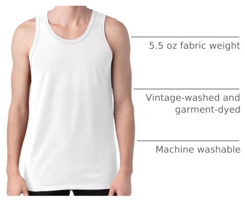 Image of Hanes Men's Originals Garment Dyed Tank, 100% Cotton Tanks For Men, Sleeveless Cotton Shirts