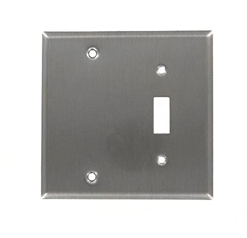 Plaque murale 2-Gang 1-Toggle 1-Blank en acier inoxydable