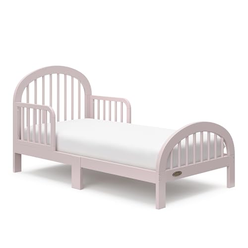 Image of Graco Olivia Toddler Bed, Blush | GREENGUARD Gold Certified, Includes Toddler Safety Guardrails, Fits Standard Crib & Toddler Mattress, Stylish Arched Design