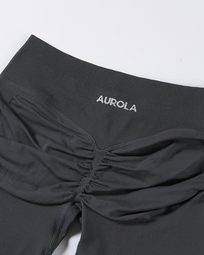 Image of AUROLA Influence Workout Shorts for Women,2.5 3.5 4.5 5.5 6.5 No Roll Up Squat Proof Scrunch Seamless Compression Gym Short