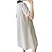 QUNPIU Women's Summer Short Sleeve Lapel Collar V Neck Maternity Dress Casual Loose Button A-Line Swing Pregnancy Dresses Beige