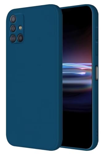 HONLEN Funda Compatible para Samsung Galaxy M51 Case, (6.7' Inches) Líquida TPU Silicona Cover con Anti-Rasguño, Cáscara Suave Cubierta Azul Zafiro