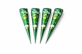 Neha Henna Cones (Pack of 4) – And Stencil Kit for Temporary Tattoos, Bridal Body Art, Eid, Diwali & Festivals – Ready to Use, Dark Stain Henna – Premium Quality