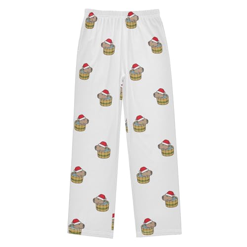 Boys' Pants Capybara Animal Christmas Long Bottoms Jogger Pants Elastic Waist Trousers with Pockets S-XL