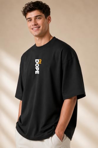 Image of URGEAR Men's Oversized Casual Stylished Printed Cotton Blended Round Neck T-Shirt