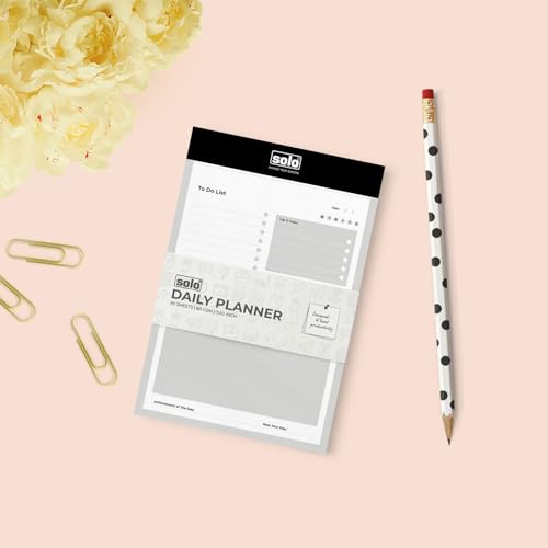 Image of SOLO Set of 2 Daily Planner, Undated, To Do List, 90 Tear Off Sheets, B5, 7 inchx10 inch Pad, Daily Schedule Planner, 80 GSM Paper