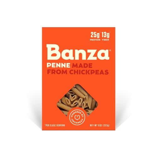 Banza Penne - Pasta de garbanzos de 4 unidades 8 onzas peso neto 32 onzas