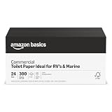 Amazon Basics FSC certified paper 2-Ply White Quick Dispensing Toilet Paper for RV's & Marine, Waste-Tank Compatible, 300 Sheets per Roll - 24 Rolls (Previously AmazonCommercial)