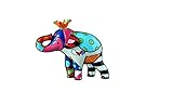 Romero Britto Mini/ Miniature 3D Figurine- Elephant With Orange Crown