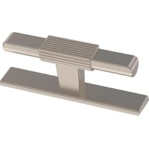 Brainerd P44992W-SN 3 5/32" Fluted Bar Knobble Cabinet Drawer Knob Satin Nickel