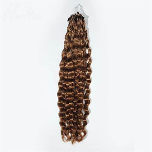 Extensions cheveux bouclés micro anneaux Remy brun 38cm 100 mèches - 6