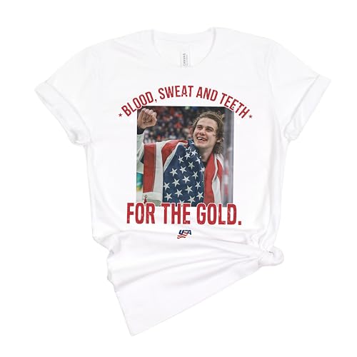 Jack Hughes Shirt – USA Gold Hockey T-Shirt, Blood Sweat and Teeth Graphic Tee, New Jersey Hockey Fan Gift