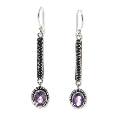 Novica boucles d'oreilles améthyste, le cadeau parfait pour femmes