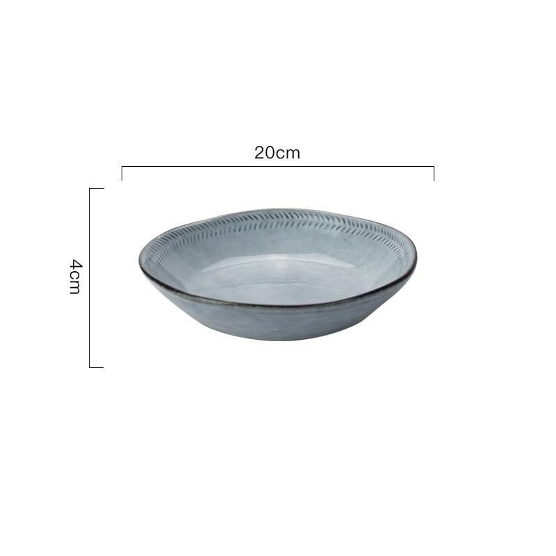 Talerze retro ceramiczna duża miska na owoce retro duża miska na warzywa o dużej pojemności talerze obiadowe (B, 7 szt.)