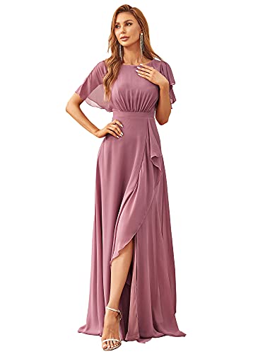 Design: questo abito da sera presenta scollo tondo e orlo asimmetrico. L'insieme elegante e naturale, confortevole e generoso. È perfetto per ogni occasione formale, come serate, feste, cocktail, matrimoni, ballo di fine anno, ritorno a casa e laurea!