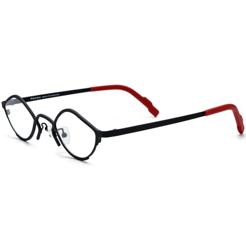 Image of FONEX Colorful Pure Titanium Glasses Frame Women Retro Round Eyeglasses