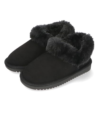 [オリエンタルトラフィック] スリッポン ムートン 15~20cm キッズ 子供靴 防寒 暖かい ファー 秋冬 スエード 歩きやすい 履きやすい ふかふか ブラック 18.0 cmのサムネイル