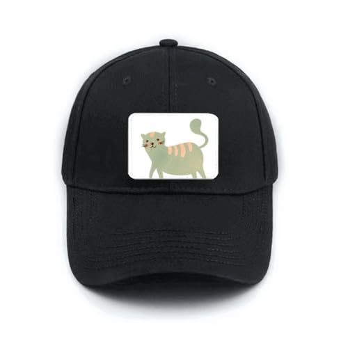 Casquette baseball noire réglable ajustement parfait motif chat cyan