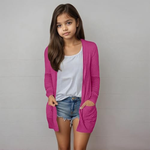 Cardigan Jackets For Girls Kids Open Front Long Sleeve Long Jackets Soft Casual Trendy Coats With Pockets Fall Fashion2