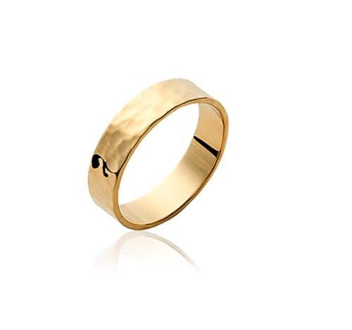 Bague martelée Tata Gisèle en plaqué or avec gravure personnalisée