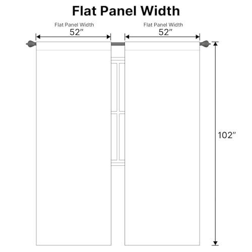 Image of H.VERSAILTEX Back Tab White Curtains 102 Inch Long for Living Room, Rod Pocket Room Darkening Thermal Insulated Light Blocking Drapes, 52 x 102 Inch, 2 Panels