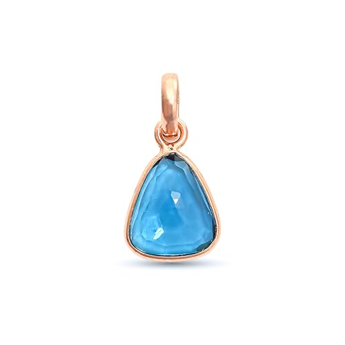 Pendentif topaze bleue de Londres en argent, le cadeau idéal pour femme