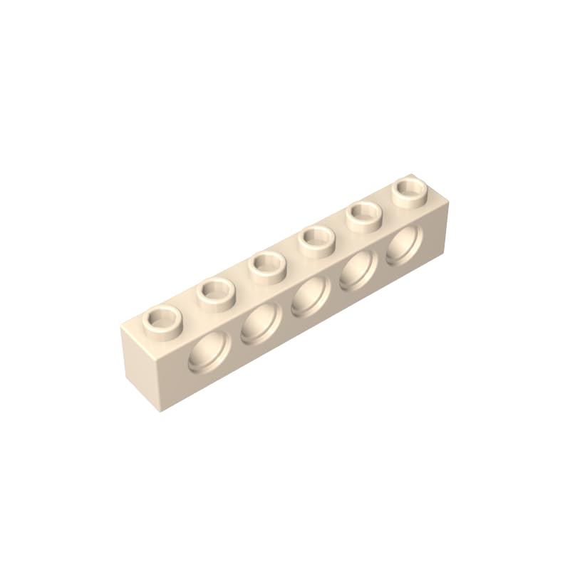 XYEIUGO GDS-626 3894 Technic Brick 1x6 [5 Holes], White (yellowish), 50 PCS — image 1