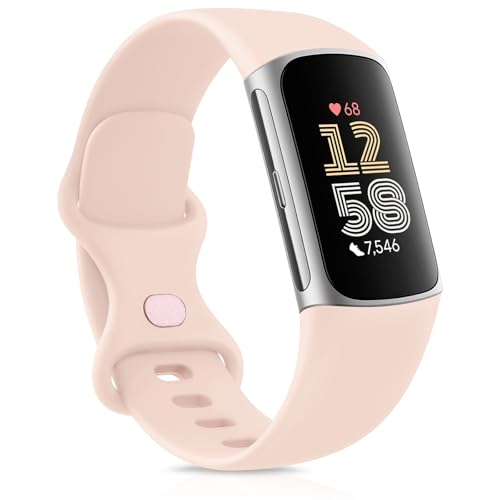 Meliya for Fitbit Charge 6 / Charge 5 Bands Women Men, Soft Silicone Adjustable Wristband...
