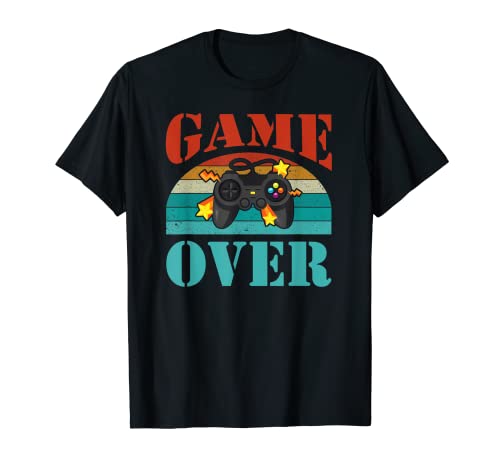 Camiseta Videojuego Vintage Retro, Game Over Camiseta Camiseta