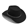 Willheoy Cowboy Hat for Women Western Hat for Men Cowboy Felt Hat Adjustable Outdoor with Shapeable Brim (UK, Numeric, 7, 7 1/4, Black 6#) #3