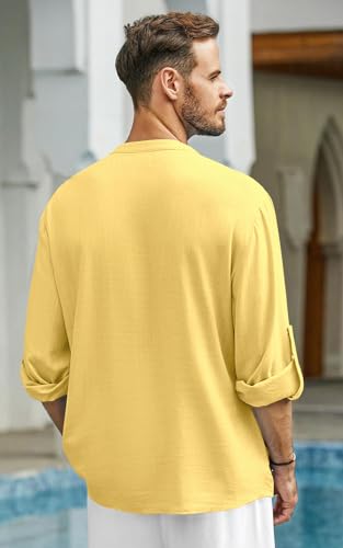 Image of Men's Solid Cotton Blend Regular Fit Mandarin /Chinese Collor Short Kurta for Men
