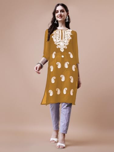 Image of EthnicJunction Women's Georgette Straight Fit Tunic Tunic