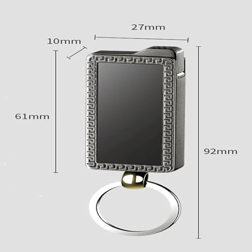 Encendedor ajustable a butano, resistente al viento, metal negro miniatura 7