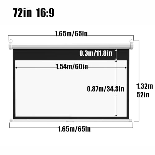 Pantalla manual proyector 72 pulgadas bloqueo automático miniatura 7