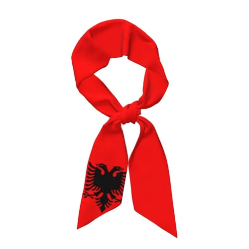 Women'S Fashion Scarf Albania Albanian Flag Hair Satin Scarf Bandanas Headscarf Wrap Breathable Lightweight Neck Scarves For Handbag Accessories