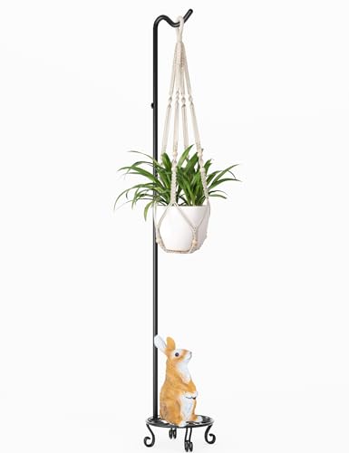 75 Tall Shepherds Hook with Base Adjustable Height Indoor Outdoor