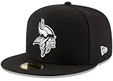 New Era NFL 9FIFTY Black White Adjustable Snapback Hat Cap One Size Fits All (Minnesota Vikings)