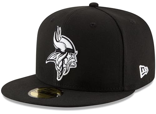 New Era NFL 9FIFTY Black White Adjustable Snapback Hat Cap One Size Fits All (Minnesota Vikings)