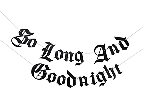 Image of Gothic Letter So Long And Goodnight Banner - Funeral 30th Birthday Banner - Emo 30th Birthday Party Decoration (GOODNIGHT)