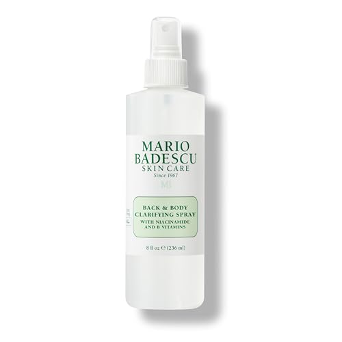 Mario Badescu Back & Body Clarifying Spray – Targets Stubborn Back-Acne and Backne, Rejuvenates Skin with Niacinamide, Zinc-PCA & B Vitamins – Soothes Irritation, Strengthens Skin Barrier, 8 Fl oz