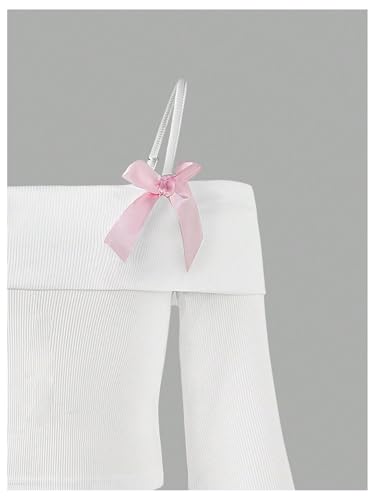 Verdusa Girl's Bowknot Off The Shoulder Cami Tops Ribbed Fold Over Long Sleeve T Shirt Tween Girl Outfits4